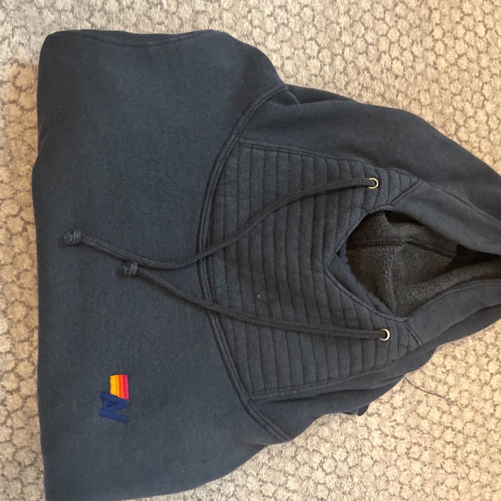 Aviator Nation Navy Pullover with Mini Rainbow Emblem
